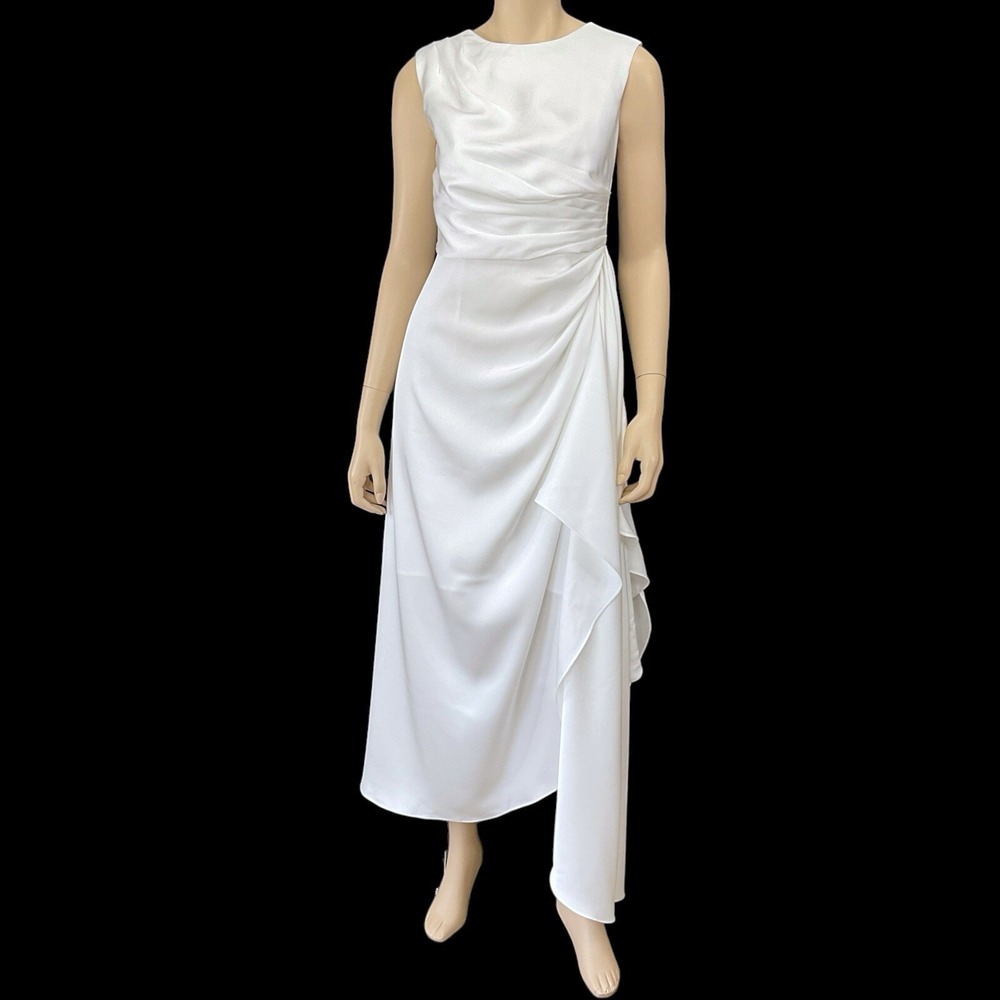 White Plan Dress Women Medium Ivory Gown Formal Bridal Bridesmaid Mean Blvd NWT